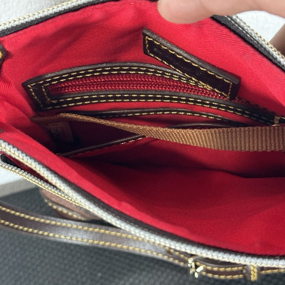 Dooney & Bourke Brown Chevron Print Crossbody - Picture 8 of 16
